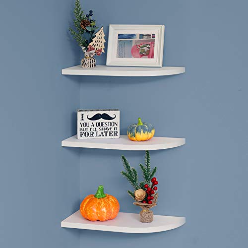 Welland Floating Corner Shelves Wall Mounted Display Shelf Set Of 3 For Bathroom, Bedroom, Living Room, Kitchen, Office And More #TOP2