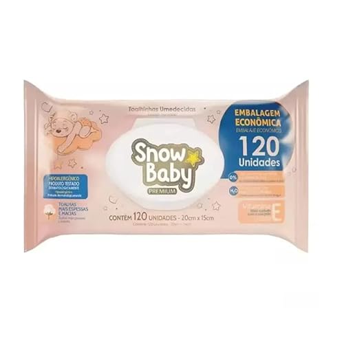 Kit Lenço Umedecido Infantil Snow Baby Premium Com 120 Unidades - 6 Unidades