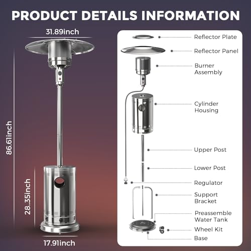 48000btupatioheaterwithsandboxtabledesignpropanepatioheaterwithwheelsdoublelayerstainlesssteelburneroutdoorheaterforhomeandresidentialstainlesssteel Urban Country Home Decor 48000 btu patio heater with sand box table design propane patio heater with wheels double layer stainless steel burner outdoor heater for home and residential stainless steel urban country home decor