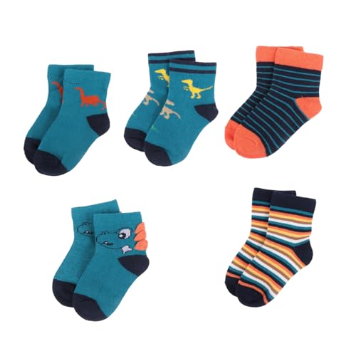 5 Pairs Dinosaur Kids Socks Cartoon Socks Pure Cotton Warm Children's Pure Cotton