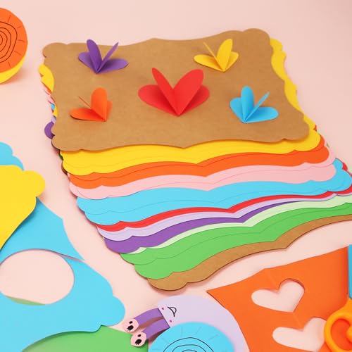 Image of 40 Sheets 8.5 inch X 11 inch Colored Kraft Cardstock, 10 Assorted Colors Construction Thick Paper Greeting Cards for DIY Gift Card Menus, Baby Shower and Wedding Invitations