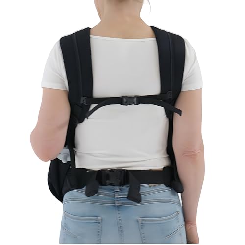 Weego TWIN - La mochila gemelar portabebés original (a partir de 1,8 kg) - Portabebés gemelar fácil de usar y ergonómico - certificado OEKO-TEX 100 - Algodón fino negro - imagen 8