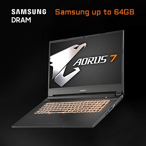 Image of GIGABYTE AORUS 7 WA-7US1130SH 17 inch Thin Bezel LG 144Hz FHD IPS LCD, i7-9750H, NVIDIA GeForce RTX2060, Samsung 16GB RAM, M.2 PCIe NVMe 512GB SSD, RGB Keyboard, Win10 Home, Ultra Slim Gaming Laptop