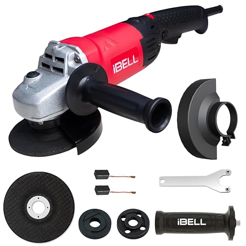 Image of iBELL Angle Grinder AG25-50S, 5 inch / 125mm Disc Dia,1400W Heavy Duty, Copper Armature,0-9000 RPM with Side Handle and Guard