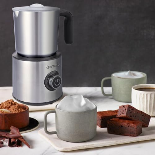 Kenmore Electric Milk Frother- Hot & Cold Milk Steamer and Foam Maker for Coffee, Lattes, Cappuccino, Portable Milk Heater and Foamer for Espresso, Home Brewing, Automatic Milk Steamer by Koolatron - Used condition - CA$57.38