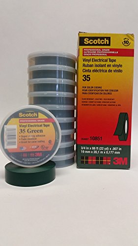Image of 3M 35 3 /4 inch Green Scotch Vinyl Electrical Tape No. 35