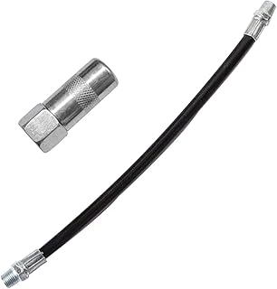 Craedli 12 Inch Flexible Grease Gun Hose Kit, 4500 PSI High-Pressure Whip Hose Extension for 1/8" NPT Threads Grease Guns Fittings, Grease Gun Replacement Tube with Quick Release Coupler (Hose)
