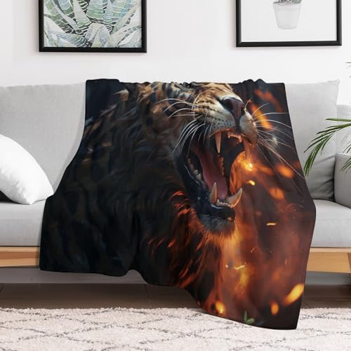 Couverture en flannel motif léopard 140×180cm