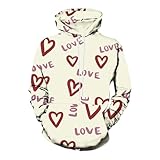 Muscularfit amazon amazon amazon Mens Big and Tall Hoodies Pullover Casual Valentine's Day Hooded Sweatshirt Drawstring Contrast Color Print Shirt japanese sweatshirt Beige S