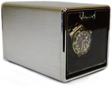 Pangaea S100 Single Automatic Metal Watch Winder - Silver (Battery Operated or AC Powered)