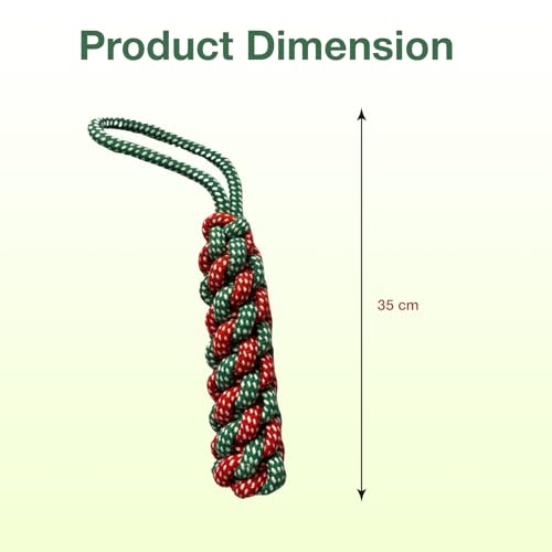 Image of Cotton Dummy Rope Toy for Dogs and Pets |Tug of War Dog Toy Teeth Cleaning Gum Massage Toy |Dog Rope Toys for Small Large Dogs |Rope for Dogs and Puppies (Green)