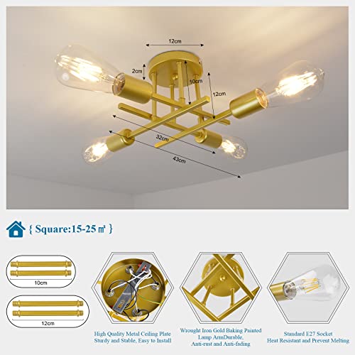 Namito Lampada da Soffitto Vintage, 4 Fiamme