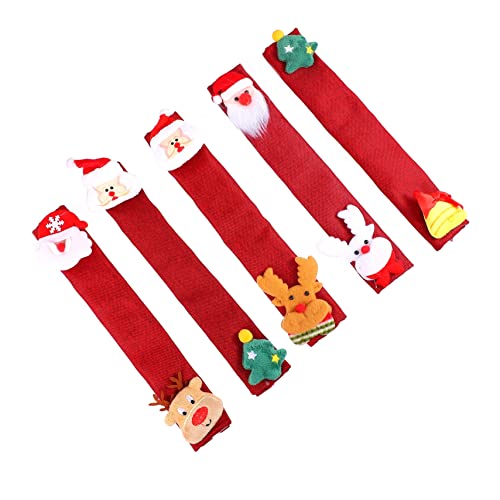 HOMSFOU 5 Piezas Cubiertas Protectoras para Manijas de Refrigerador y Microondas de Navidad Fundas Flexibles para Cocina Protección contra Grasa Manchas y Lavables y Fáciles de Instalar