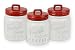 DII 3-Piece Vintage, Retro, Farmhouse Chic, Mason Jar Inspired Ceramic Kitchen Canister with Airtight Lid for Food Storage, Store Coffee, Sugar, Tea, Spices and More - Red