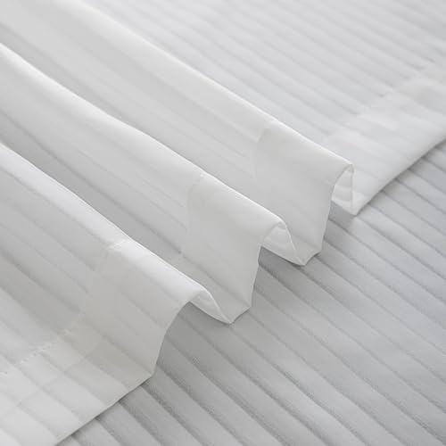 Cortinas transparentes para un salon luminoso y privado con elegantes rayas blancas de 96 pulgadas 6