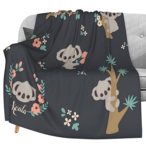 Cute 3D Animal Koala Flannel Fleece Throw Blanket Living Room/Bedroom/Sofa Couch Warm Soft Bed Blanket For Kids Adults All Season 50X60 Inch #TOP3