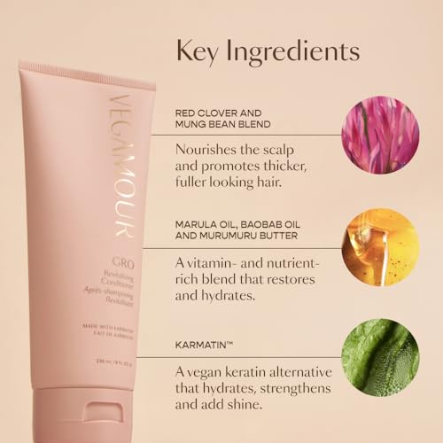 Vegamour Essentials Kit: Revitalizing Shampoo & Conditioner, Hair Serum, Weightless Repair Oil for All Hair Types