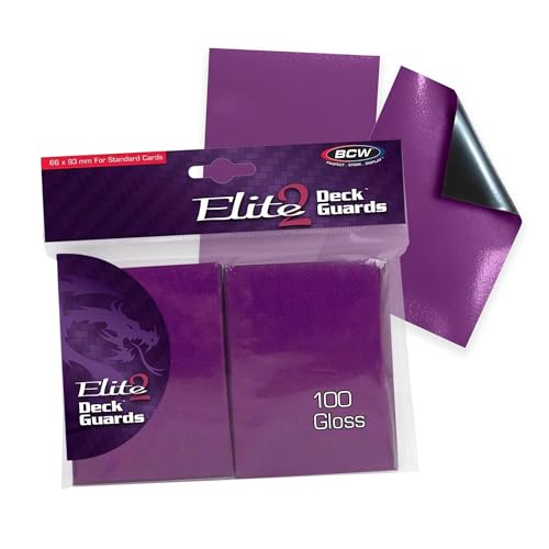 BCW Elite2 Glossy Card Sleeves – Mulberry | Crystal-Clear Front | Textured Back | Fits 2.5