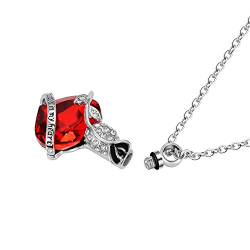 Heart Cremation Urn Necklace for Ashes Urn Jewelry,Always in My Heart Cremation Pendant Locket Memorial Gift3