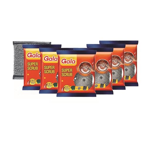 Gala Super Scrub Set Made of Steel Black (Pack of 6)