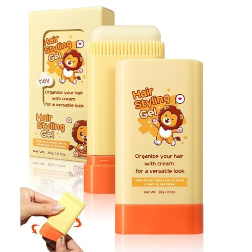 2-in-1 Hair Wax Stick with Built-In Comb for Kids Moisturizing Non-Greasy Hair Styling Stick for Slick Back & Tidy Hair Easy Styling Compact & Portable 0.71 oz