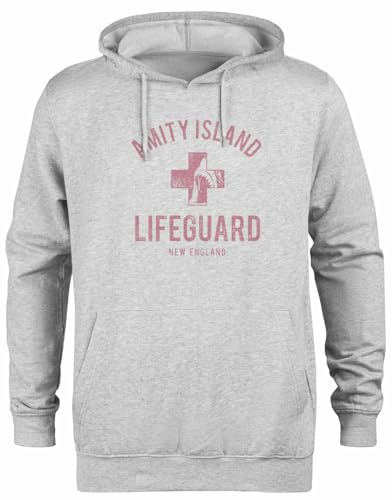 Sweat à capuche Amity Island pull gris New England Shark pour homme et femme