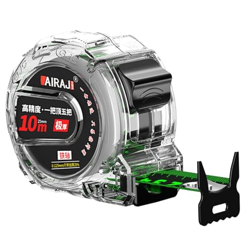 巻き尺 スケール メジャー ?量 夜光巻尺5m/10m ABS耐衝撃ケース 蛍光目盛 自ロック機能 平置き測定可能 大文字表示 建築用 メタルクリップ付き 19-25mm幅 プロ仕様測定ツール