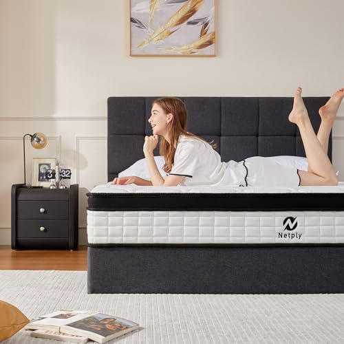 netply King Size Mattress, 10 Inch Hybrid Mattress in a Box, Upgraded Memory Foam & Independent Pocket Spring - Zoned Support, Soft and Comfortable, Pressure Relief, CertiPUR-US Certified by netply - Image 2