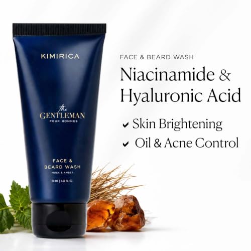 Image of Kimirica Gentlemen Men's Face Wash With The Goodness Of Vitamin E, Aloe Vera, Niacinamide & Hyaluronic Acid|Exfoliates, Brightens and Hydrates Skin | For All Skin type,50 ml