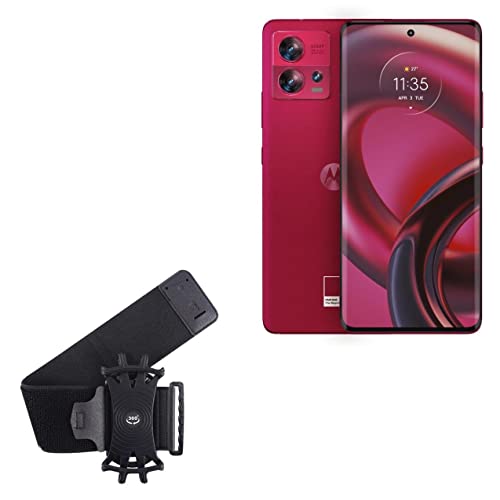 BoxWave Holster Compatible with Motorola Edge 30 Fusion - ActiveStretch Sport Armband, Adjustable Armband for Workout and Running - Jet Black