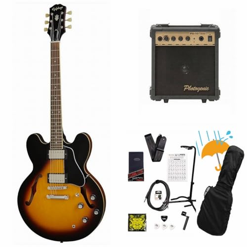 Epiphone/Inspired by Gibson ES-335 Vintage Sunburst (VS) セミアコ ES335 PG-10アンプ付属エレキギター初心者セットR