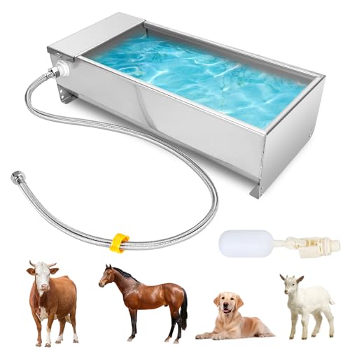 Bebedero para Ganado de Acero Inoxidable, Bebedero para Ganado de Caballos, Bebedero Automático con Válvula de Flotador Colgante, 7,5 litros, Bebedero para Caballos, Ganado,