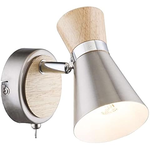 Spot mural Globo en bois et nickel Cover
