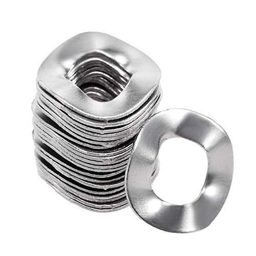 sourcing map 20pcs Rondelle élastique ondulée 5 mm x 10 mm x 0,3 mm rondelle à ressort ondulée en 304 acier inoxydable pour boulon à vis