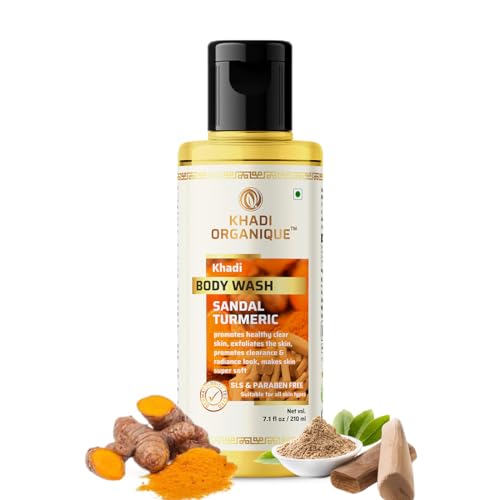 Image of Khadi Organique Sandal Turmeric Body Wash(SLS & PARABEN FREE) 210 ML