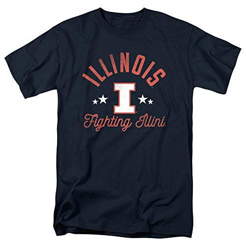 University of Illinois Official Fighting Illini Unisex Adult T-Shirt, Navy, Large
