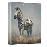 3 Ring Binders 1.5 Inch Clear View Three Ring Binders Versatile Zebra on Grass Binder for Work School Office Supply 1 Pack