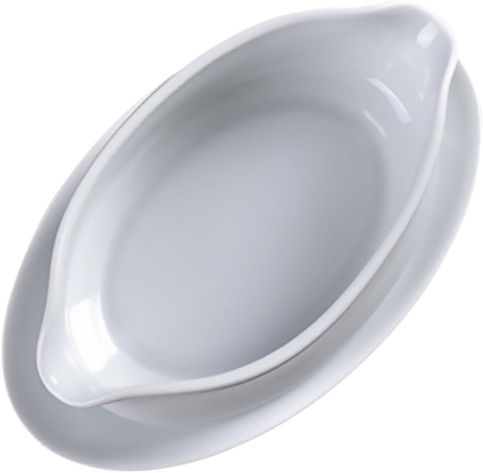 Cabilock Ceramic Gravy Holder Sauce Boat with Handle White Kitchen Sauce Dish for Gravy Cream Salad Dressing and Condiments Practical Serving Bowl for Home and Restaurant Use
