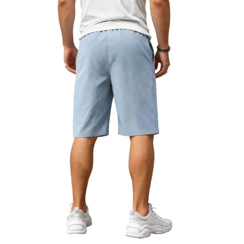 Shorts cargo para hombre con bolsillos, elásticos miniatura 2