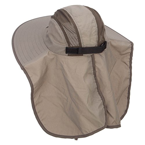Mg Talson Uv Large Bill Flap Hat - Khaki Osfm #TOP1