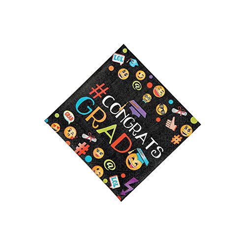 Fun Express - Awesome Grad Bev. Napkins for Graduation - Party Supplies - Licensed Tableware - Licensed Napkins - Graduation - 125 Pieces
