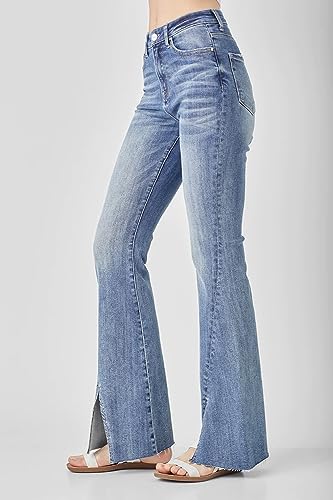 SALT TREE Risen Jeans - High Rise Twisted Hem Flare Jeans - RDP52434
