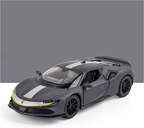 Image of Metal Pull Back Diecast Car 1:32 Ferrari SF90 Pull Back Car Model with Sound Light Boys Gifts Toys for Kids【Pack of 1】,multicolor