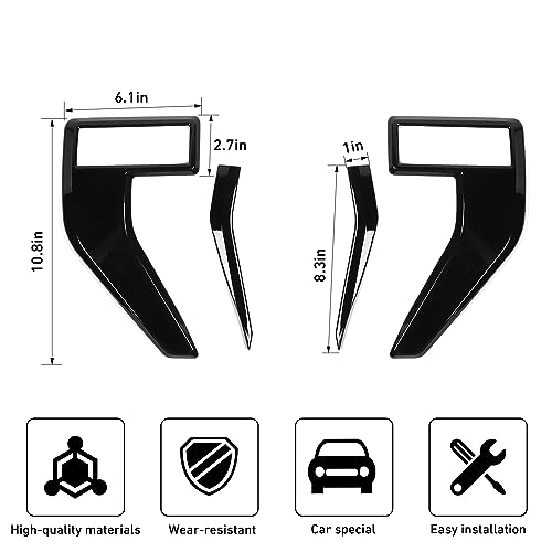 Image of Linskip Fender Side Emblem Trim Compatible with Ford F150 F250 F350 2021 2022 2023, for F150 Fender Badges Cover, for F-150 Enterior Accessories(Black)