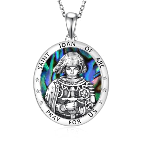 Feijiesi Joan of Arc Necklace Sterling Silver Joan of Arc