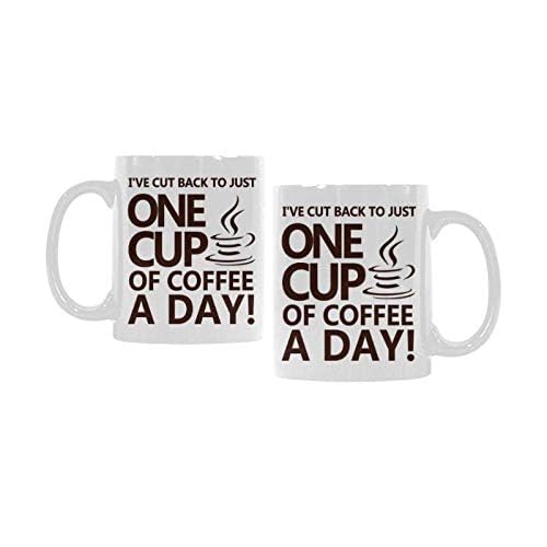Taza de cerámica blanca de 11 oz para café o té miniatura 5