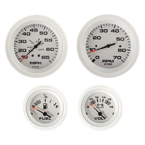 Teleflex Boat Speedometer Gauge 67513PH | Sportsman White 65 MPH