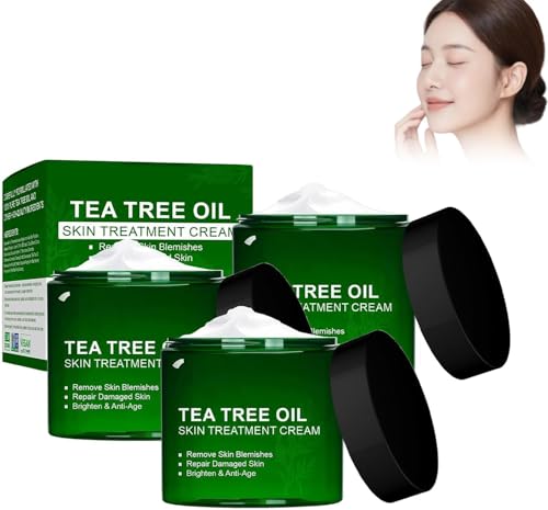 Crema con Aceite de Árbol de Té Orgánico, Gel Hidratante Suave No Graso, Cosmética Natural para Piel con Imperfecciones, Crema Reparadora Profesional de Árbol de Té