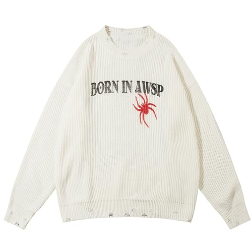 Pull en tricot imprimé toile d'araignée d'Halloween chic pour couple