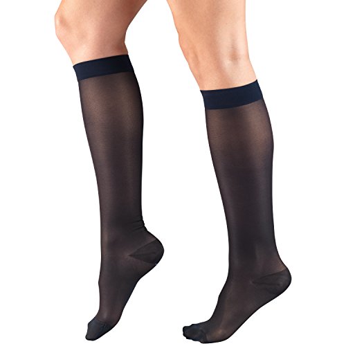 Image of Truform Sheer Compression Stockings, 15-20 mmHg, Women's Knee High Length, 20 Denier